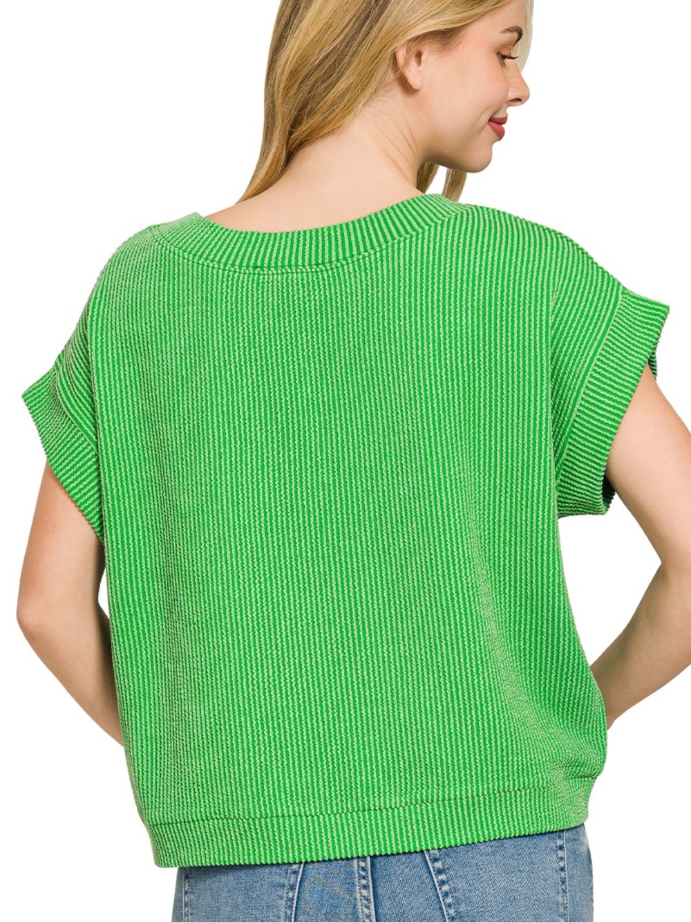 Women’s Relaxed Knit Top in Bright Green